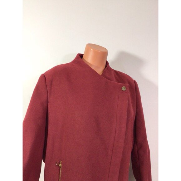 Deep Cherry Coat Oversized Bouclé Womens XL - Picture 9 of 14